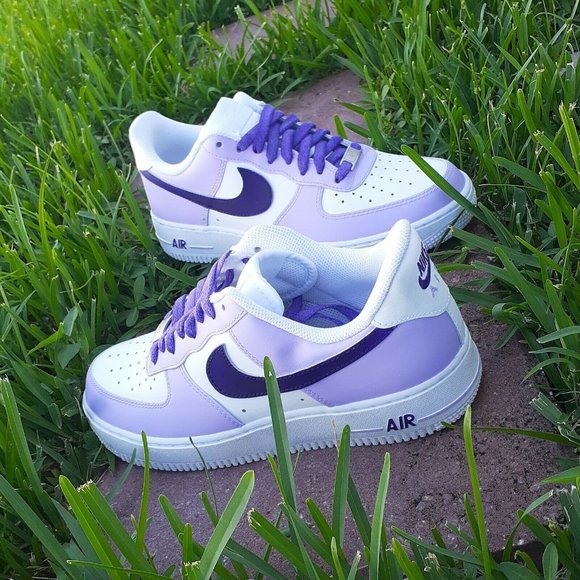 Nike Air Force 1 Custom Sneakers Lupus Awareness Purple Lilac Grape White Shoes main image 8